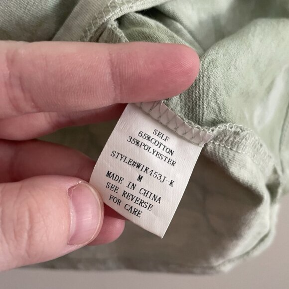 KITTENISH Babe Women M Sage Green Tie Dye Long Sleeve Cropped Graphic Tee - Picture 9 of 11